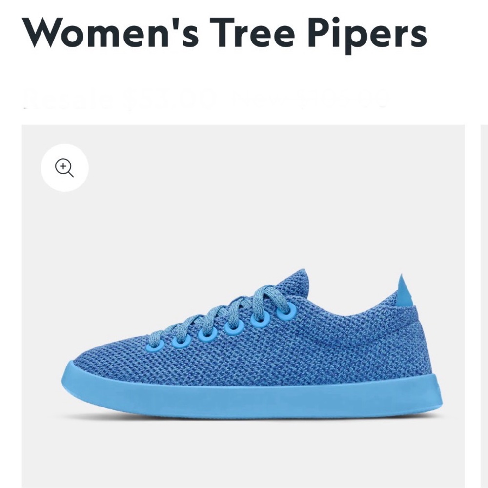 EUC allbirds Tree Pipers Womens Bouyant Blue Sz 8